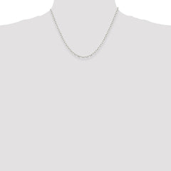 Sterling Silver 2.75mm Elongated Open Link Chain - 9