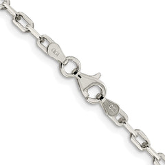 Sterling Silver Rhodium-plated 2.75mm Elongated Open Link Chain - 8