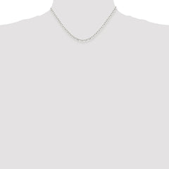 Sterling Silver Rhodium-plated 2.75mm Elongated Open Link Chain - 7