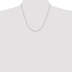 Sterling Silver Rhodium-plated 2.75mm Elongated Open Link Chain - 2