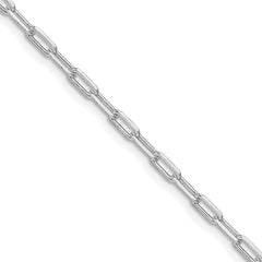 Sterling Silver Rhodium-plated 2.75mm Elongated Open Link Chain - 7