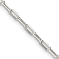 Sterling Silver 2.75mm Elongated Open Link Chain - 10