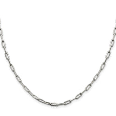 Sterling Silver Rhodium-plated 3.25mm Elongated Open Link Chain - 9