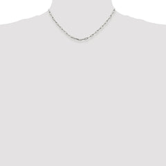 Sterling Silver Rhodium-plated 3.25mm Elongated Open Link Chain - 9