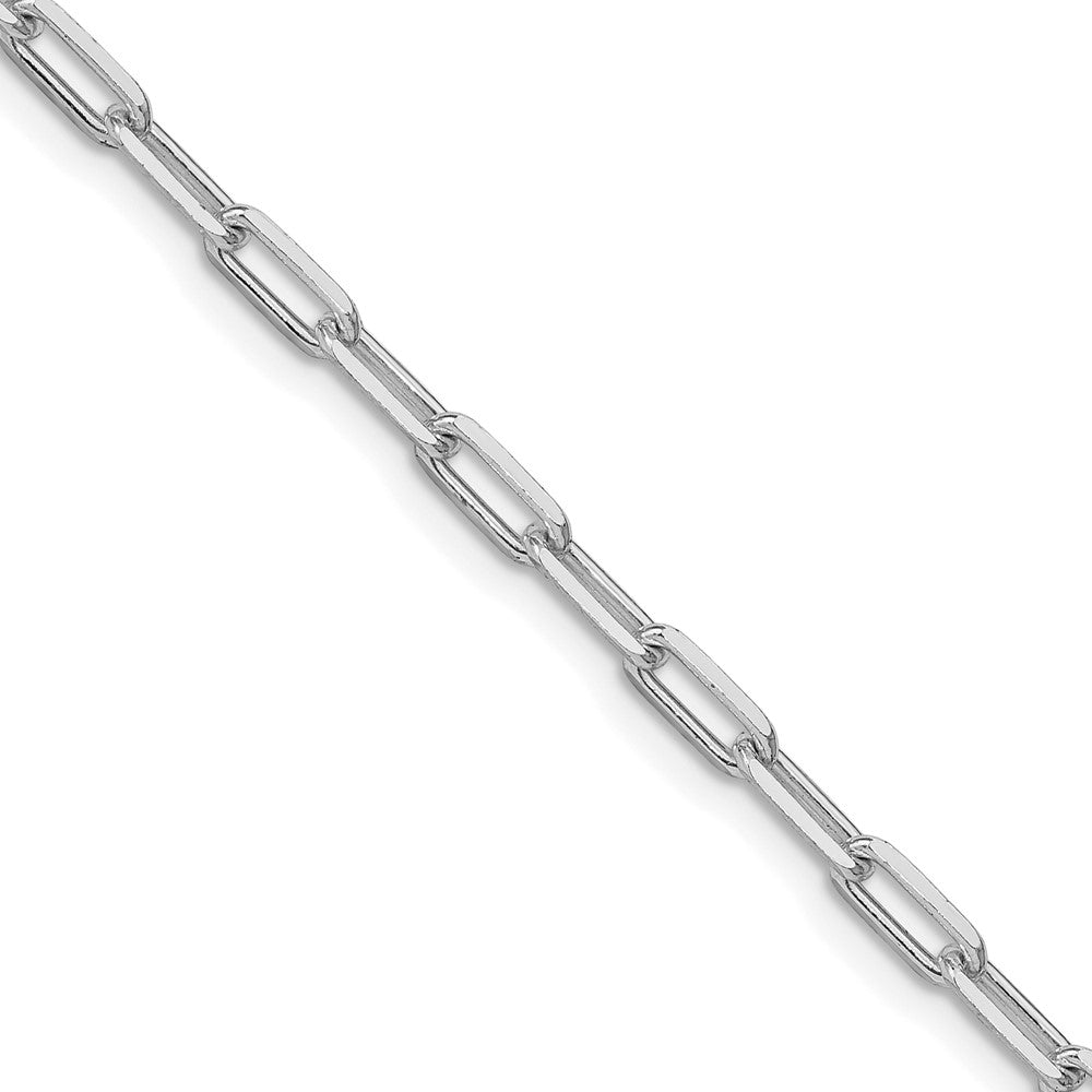 Sterling Silver Rhodium-plated 3.25mm Elongated Open Link Chain - 9