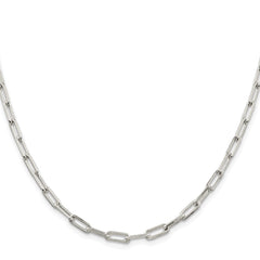 Sterling Silver Rhodium-plated 4.25mm Elongated Open Link Chain - 7