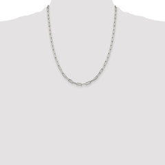 Sterling Silver Rhodium-plated 4.25mm Elongated Open Link Chain - 9