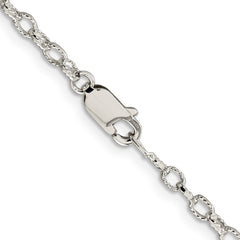 Sterling Silver 3mm Fancy Patterned Rolo Chain - 4