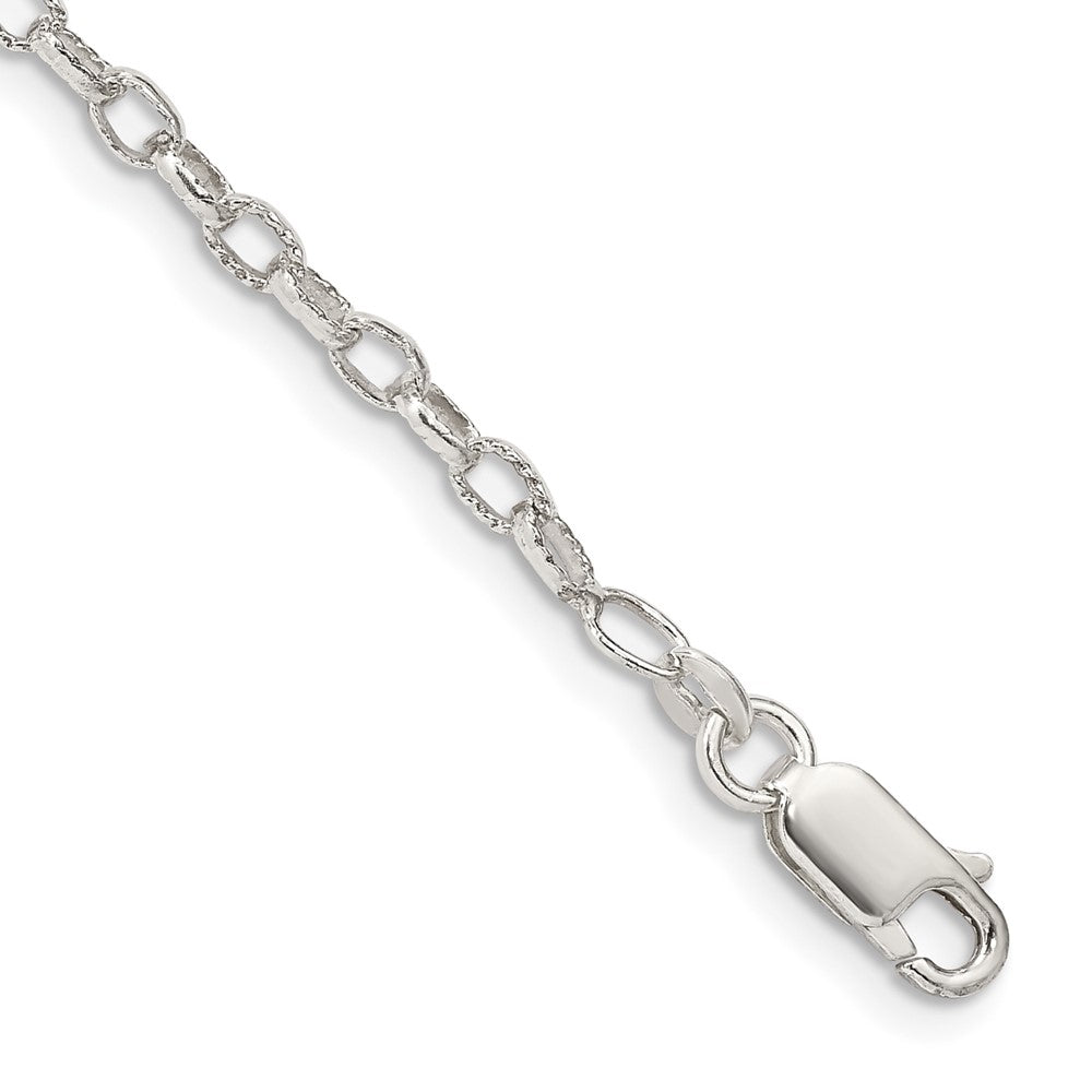 Sterling Silver 3mm Fancy Patterned Rolo Chain - 6