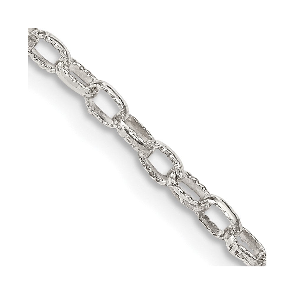 Sterling Silver 3mm Fancy Patterned Rolo Chain - 5