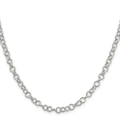 Sterling Silver 4.55mm Fancy Patterned Rolo Chain - 2