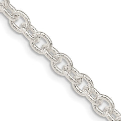 Sterling Silver 4.55mm Fancy Patterned Rolo Chain - 2