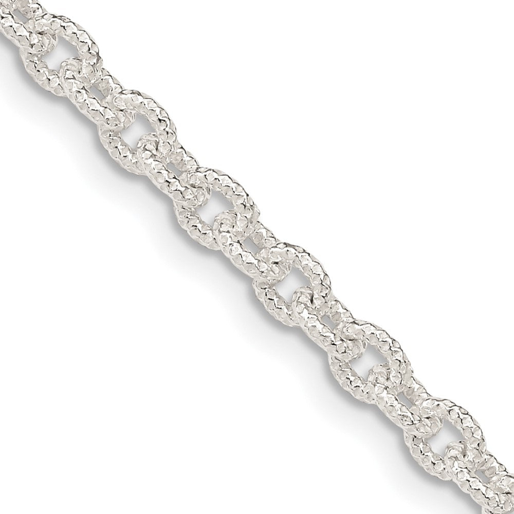 Sterling Silver 3.75mm Fancy Patterned Rolo Chain - 3