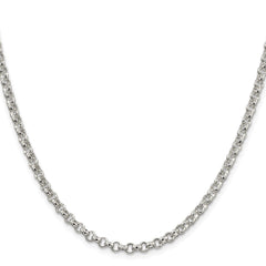 Sterling Silver Rhodium-plated 4mm Rolo Chain - 6