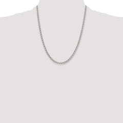 Sterling Silver Rhodium-plated 4mm Rolo Chain - 6