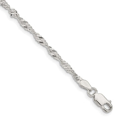 Sterling Silver 2.25mm Singapore Chain - 9