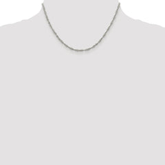 Sterling Silver Rhodium-plated 2.25mm Singapore Chain - 3