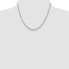 Sterling Silver Rhodium-plated 2.25mm Singapore Chain - 5