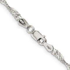 Sterling Silver 3mm Singapore Chain - 8