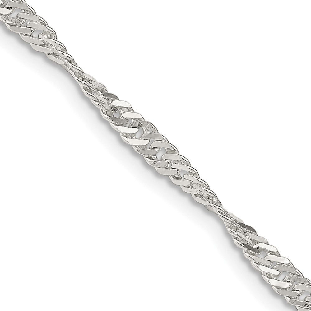 Sterling Silver 3mm Singapore Chain - 8