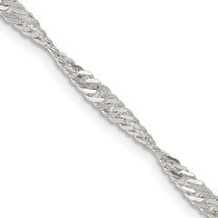 Sterling Silver 3mm Singapore Chain - 8