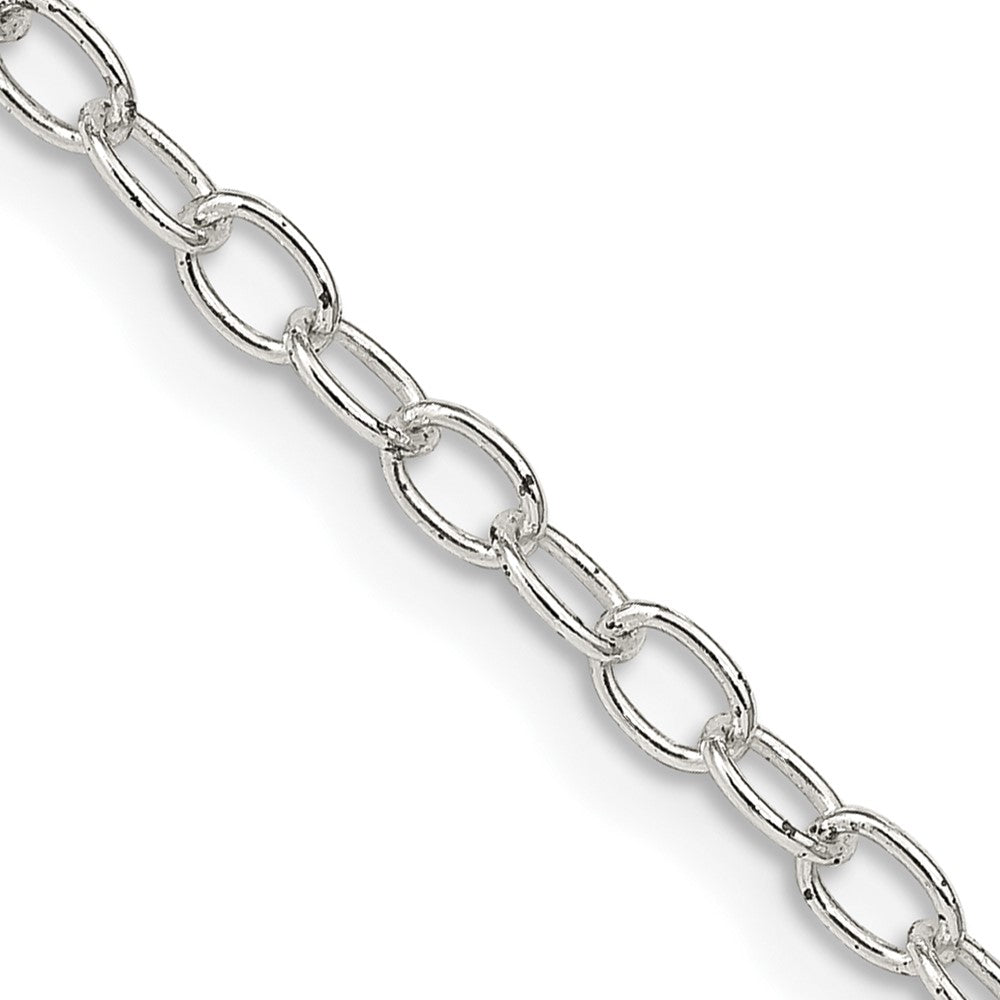 Sterling Silver 3.4mm Oval Cable Chain - 7