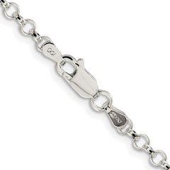 Sterling Silver Rhodium-plated 3.5mm Rolo Chain - 10