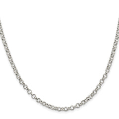 Sterling Silver Rhodium-plated 4mm Rolo Chain - 21