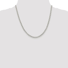 Sterling Silver Rhodium-plated 4mm Rolo Chain - 12