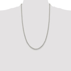 Sterling Silver Rhodium-plated 4mm Rolo Chain - 19