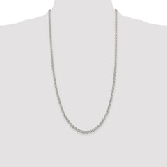 Sterling Silver Rhodium-plated 4mm Rolo Chain - 20