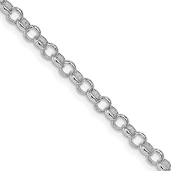 Sterling Silver Rhodium-plated 4mm Rolo Chain - 21