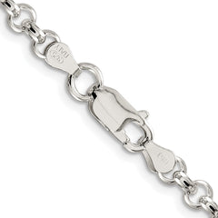 Sterling Silver Rhodium-plated 4.6mm Rolo Chain - 2