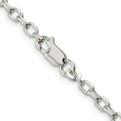 Sterling Silver 3.2mm Oval Fancy Rolo Chain - 4