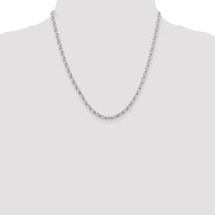 Sterling Silver 3.2mm Oval Fancy Rolo Chain - 3