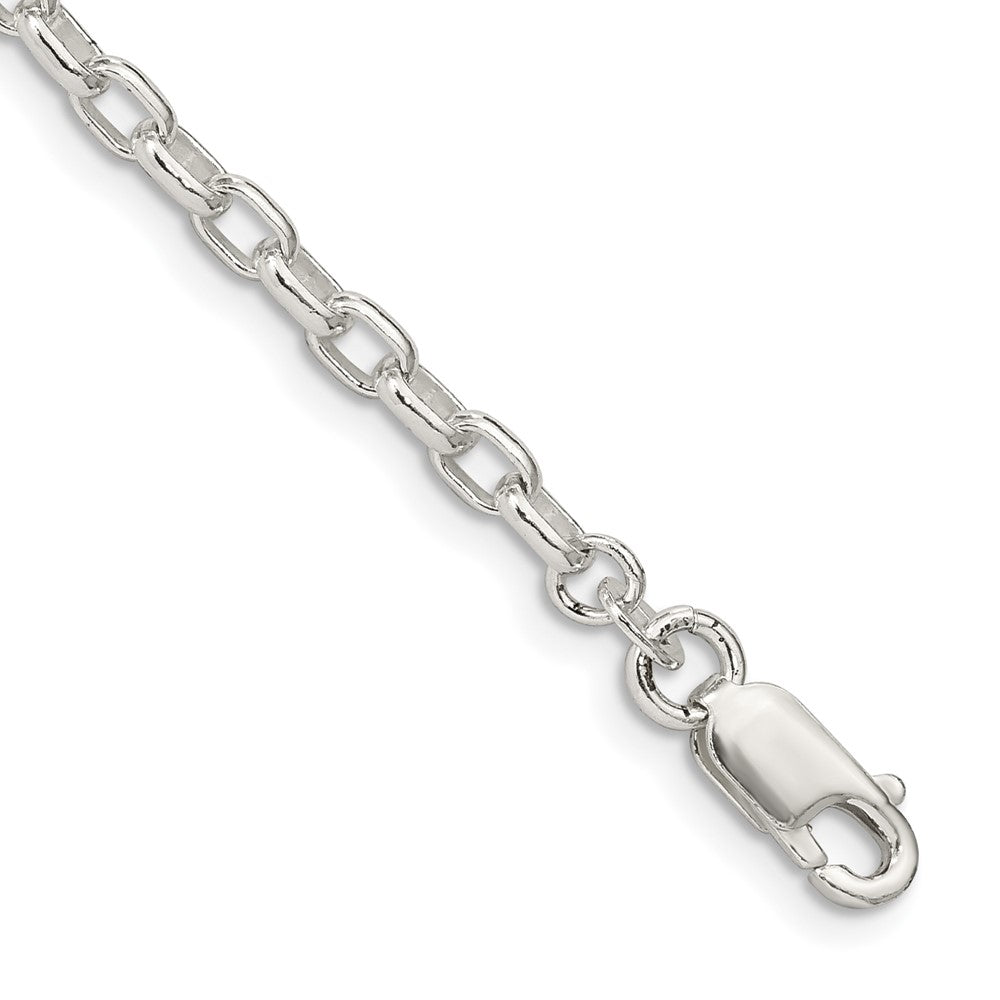 Sterling Silver 3.2mm Oval Fancy Rolo Chain - 8