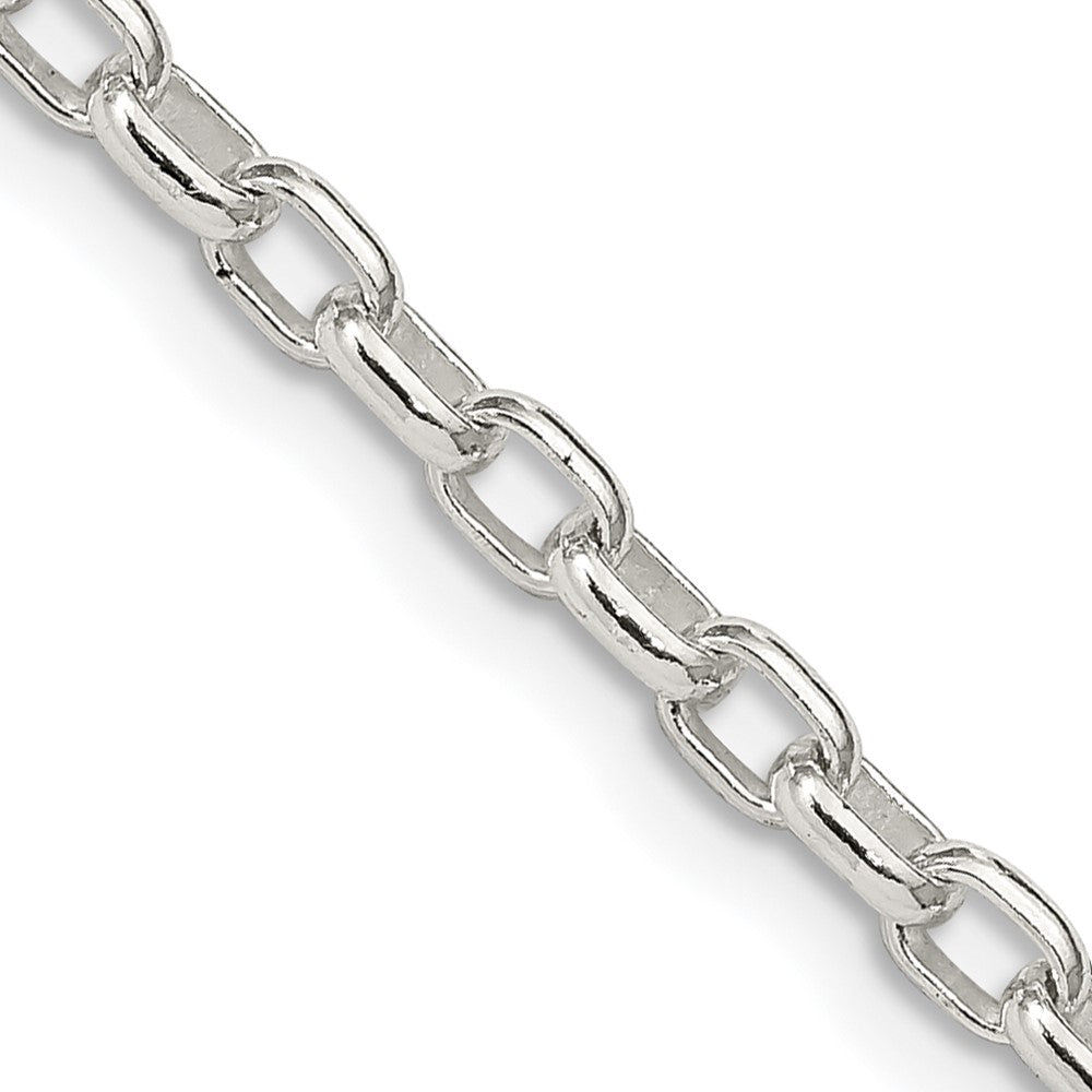Sterling Silver 3.2mm Oval Fancy Rolo Chain - 4