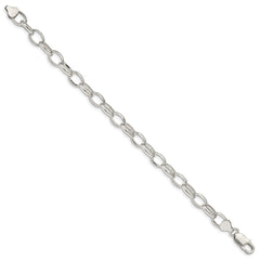 Sterling Silver 8mm Fancy Rolo Chain - 5