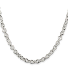 Sterling Silver Rhodium-plated 6.1mm Cable Chain - 4