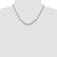 Sterling Silver Rhodium-plated 6.1mm Cable Chain - 4