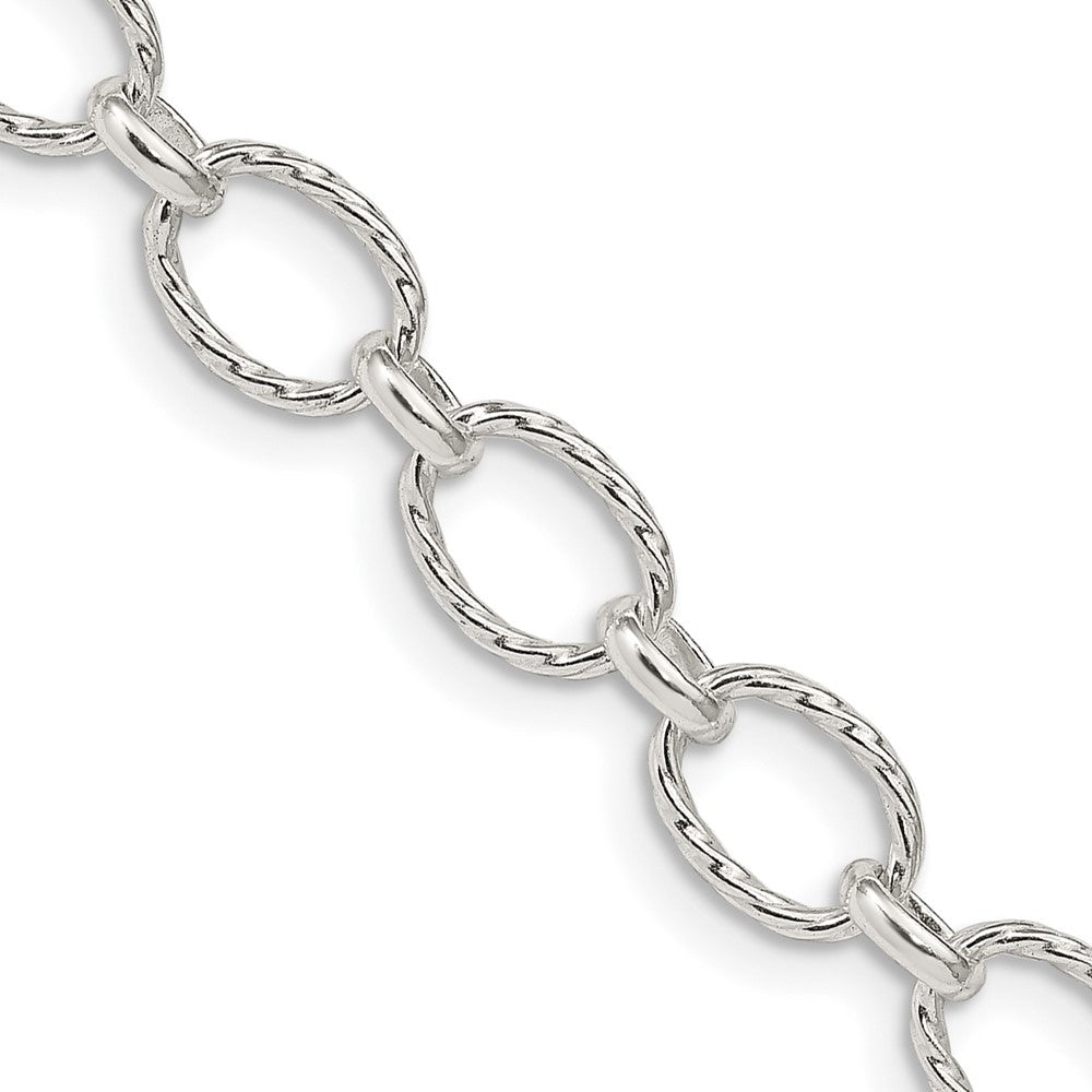 Sterling Silver 6.1mm Fancy Patterned Rolo Chain - 4
