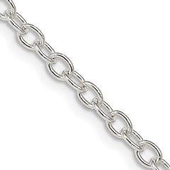 Sterling Silver 3.75mm Oval Cable Chain - 3