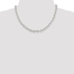 Sterling Silver 6.8mm Oval Cable Chain - 2