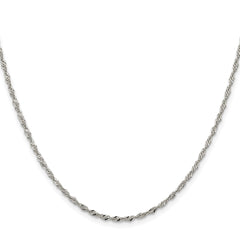 Sterling Silver Rhodium-plated 2mm Singapore Chain - 3