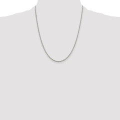 Sterling Silver Rhodium-plated 2mm Singapore Chain - 3