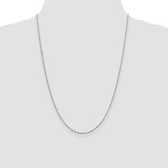 Sterling Silver Rhodium-plated 2mm Singapore Chain - 5