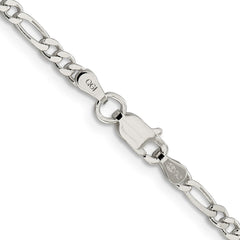 Sterling Silver 3mm Pavâ Flat Figaro Chain - 2