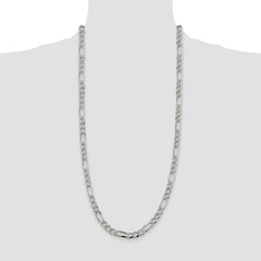 Sterling Silver 7.25mm Pavâ Flat Figaro Chain - 2