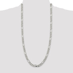 Sterling Silver 8mm Pavâ Flat Figaro Chain - 4