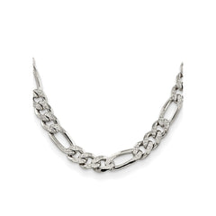 Sterling Silver 11.0mm Pavâ Flat Figaro Chain - 3